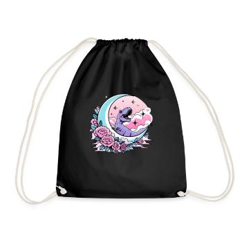 Pastel Goth T-Rex Kawaii Aesthetic Creepy - Drawstring Bag - black - Front