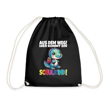 Schulkind 2024 Einschulung Schulanfang - Turnbeutel - Schwarz - Vorne