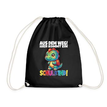 Schulkind 2024 Einschulung Schulanfang - Turnbeutel - Schwarz - Vorne
