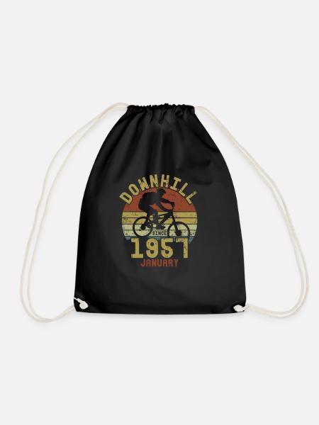 Geburtstag Downhill Fahrrad Bike January 1957 - Turnbeutel - Schwarz