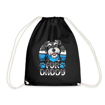 Schnauzer Dad Dog Dad For Daddy - Drawstring Bag - black - Front