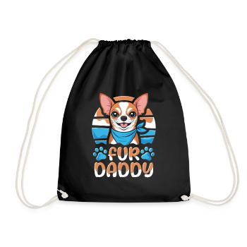 Chihuahua Vater Hundepapa Fur Daddy - Turnbeutel - Schwarz - Vorne