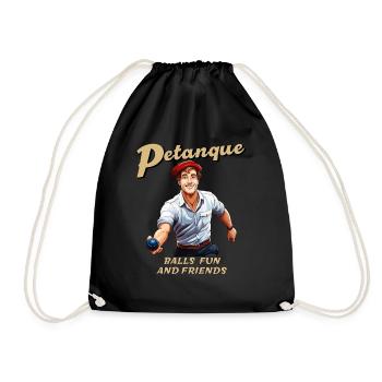 BOULES DE PÉTANQUE FUN ET FRIENDS - Sac de sport léger - noir - Devant