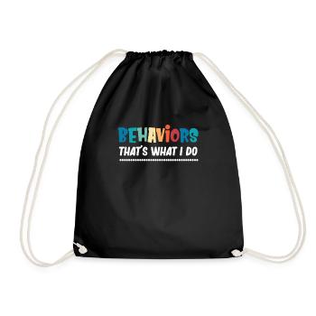 T Shirt for Beware Behaviors I Do, - Drawstring Bag - black - Front