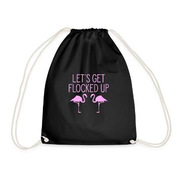 T-Shirt Let’s Get Flockgo Up - Oiseau Flamant Rose - Sac de sport léger - noir - Devant