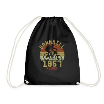 Birthday Downhill Bike Bike August 1957 - Drawstring Bag - black - Front