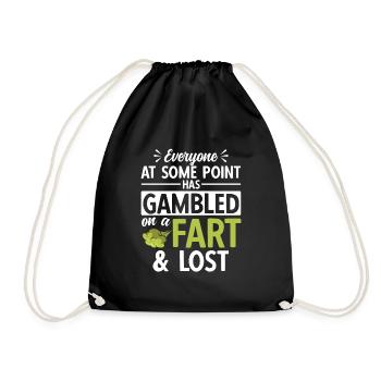 fart farting farting farting - Drawstring Bag - black - Front