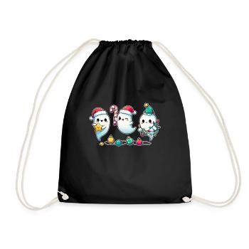Ghosts for Christmas ghosts - Drawstring Bag - black - Front
