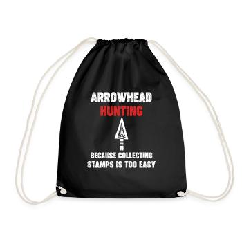 Arrowhead hunting, because collecting arrowheads - Drawstring Bag - black - Front