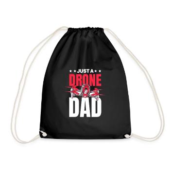 Drone Quadcopter Father Just A Drone Dad - Drawstring Bag - black - Front