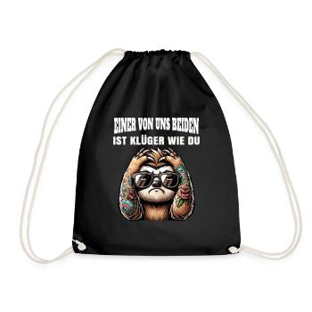 Funny One of us is smarter than you - Drawstring Bag - black - Front