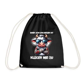 Funny One of us is smarter than you - Drawstring Bag - black - Front