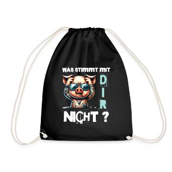 I hate people - What's wrong with you - Drawstring Bag - black - Front