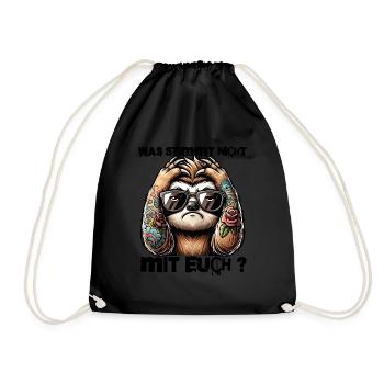 I hate people - What's wrong with you - Drawstring Bag - black - Front