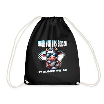 Funny One of us is smarter than you - Drawstring Bag - black - Front