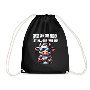 Funny One of us is smarter than you - Drawstring Bag - black - Front
