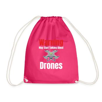 Warning: It may be that drones - Drawstring Bag - fuchsia - Front
