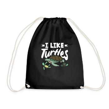 Tortue Tortue Mer Cadeau - Sac de sport léger - noir - Devant