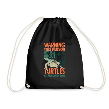 Schildkröte Meeresschildkröte Geschenk - Turnbeutel - Schwarz - Vorne