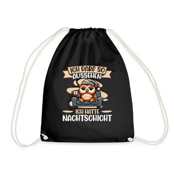 I'm allowed to look like I had night shift owl - Drawstring Bag - black - Front