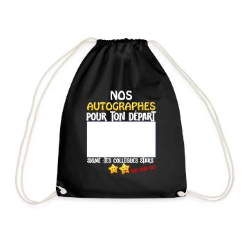 Co-worker stars on signed retirement departure - Drawstring Bag - black - Front