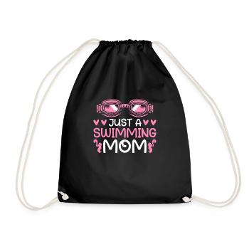 Schwimmen Schwimmer Mutter Just A Swimming Mom - Turnbeutel - Schwarz - Vorne