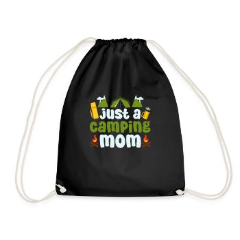 Tent Camping Camping Just A Camping Mom - Drawstring Bag - black - Front