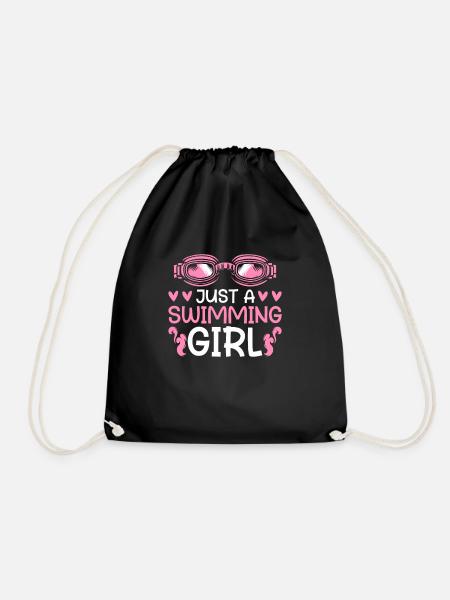 Swimming Swimmer Just A Swimming Girl - Drawstring Bag - black