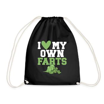 fart farting farting farting - Drawstring Bag - black - Front