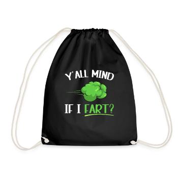 fart farting farting farting - Drawstring Bag - black - Front