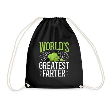 fart farting farting farting - Drawstring Bag - black - Front
