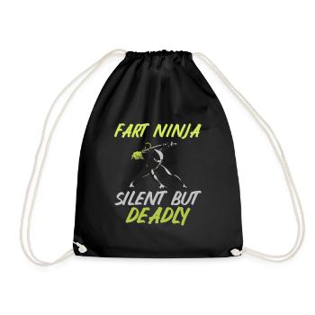 fart farting farting farting - Drawstring Bag - black - Front