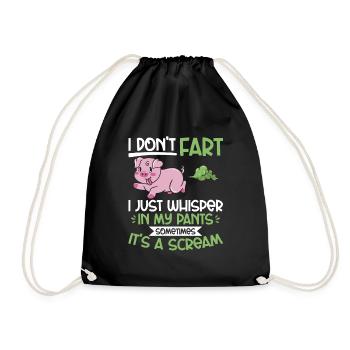 fart farting farting farting - Drawstring Bag - black - Front