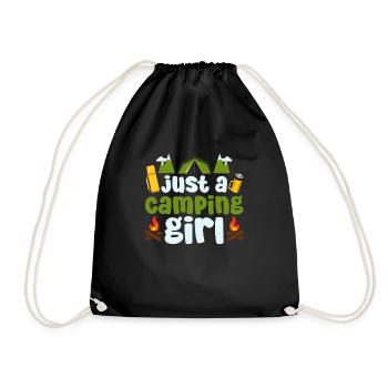 Tent Camping Camping Just A Camping Girl - Drawstring Bag - black - Front