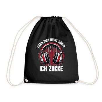I can't hear you, I'm gaming - Drawstring Bag - black - Front