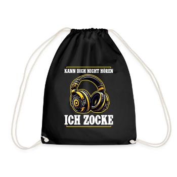 I can't hear you, I'm gaming - Drawstring Bag - black - Front