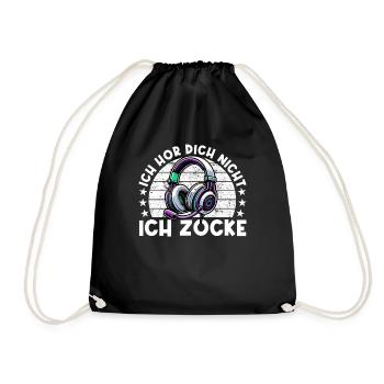 I can't hear you, I'm gaming - Drawstring Bag - black - Front