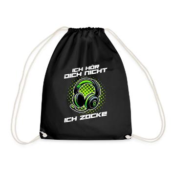 Ich Kann Dich Nicht Hören Ich Zocke Gaming - Turnbeutel - Schwarz - Vorne
