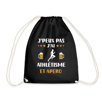 je peux pas j'ai athlétisme courir apéro cadeau - Sac de sport léger - noir - Devant