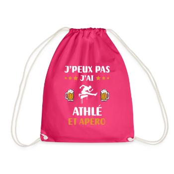 je peux pas course de haies apéro humour cadeau - Sac de sport léger - fuchsia - Devant
