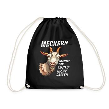 GOAT COMPLAINING DOESN'T MAKE THE WORLD BETTER - Drawstring Bag - black - Front