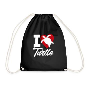 Schildkröte Meeresschildkröte Geschenk - Turnbeutel - Schwarz - Vorne