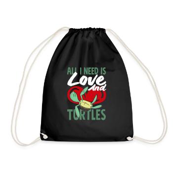 Tortue Tortue Mer Cadeau - Sac de sport léger - noir - Devant