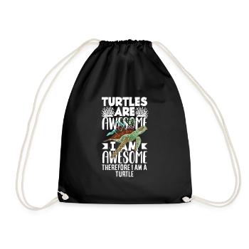 Tortue Tortue Mer Cadeau - Sac de sport léger - noir - Devant