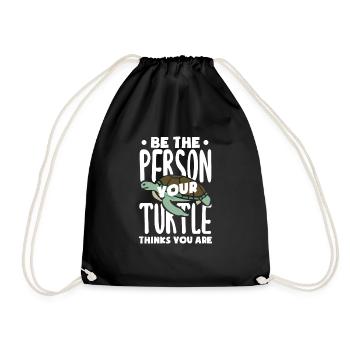 Schildkröte Meeresschildkröte Geschenk - Turnbeutel - Schwarz - Vorne