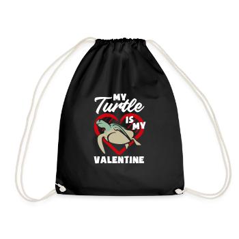 Schildkröte Meeresschildkröte Geschenk - Turnbeutel - Schwarz - Vorne