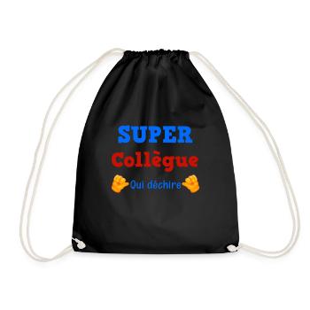Super Kollege Wer Super Cool Mann Frau - Turnbeutel - Schwarz - Vorne