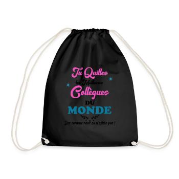Best Female Retirement Colleague in the World - Drawstring Bag - black - Front