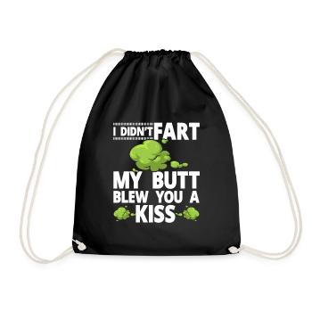 fart farting farting farting - Drawstring Bag - black - Front