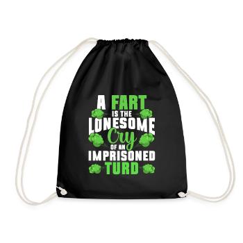 fart farting farting farting - Drawstring Bag - black - Front